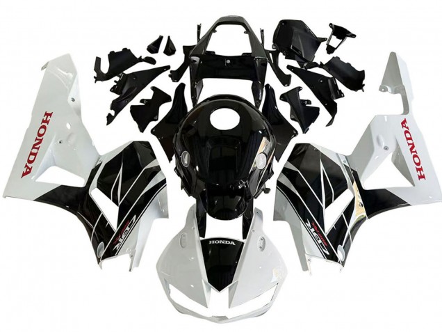 Blanc Noir Brillant Kits Carénages Moto Honda CBR600RR 2013-2023