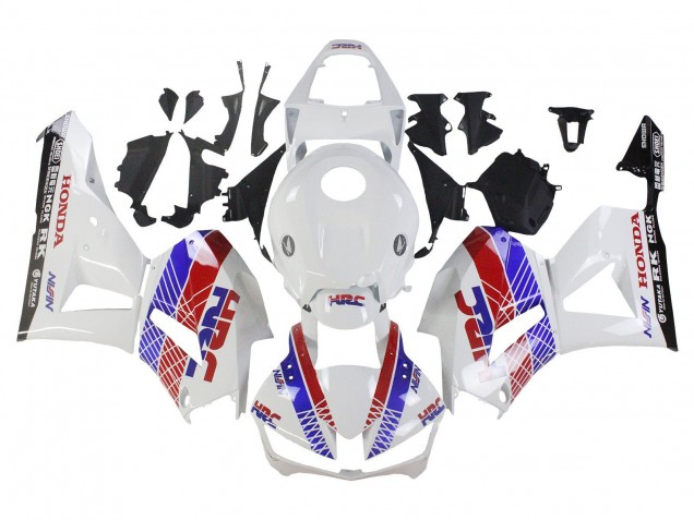 Blanc Rouge Bleu HRC Carénages Moto Honda CBR600RR 2013-2023