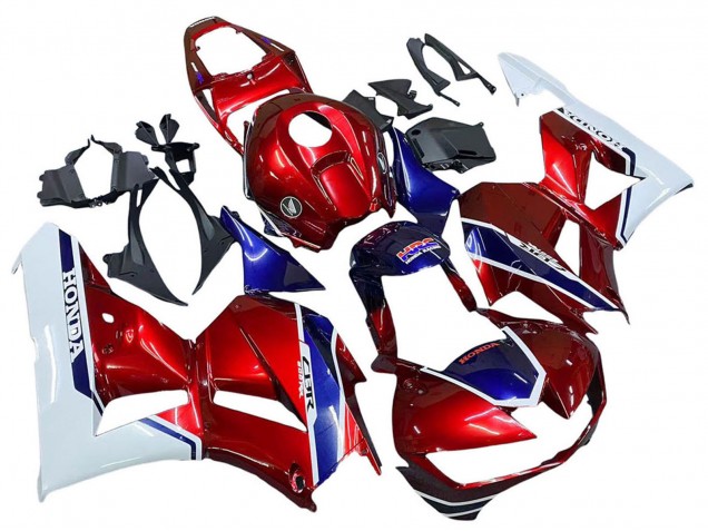 Blanc Rouge Bleu HRC Carénage Moto Honda CBR600RR 2013-2023