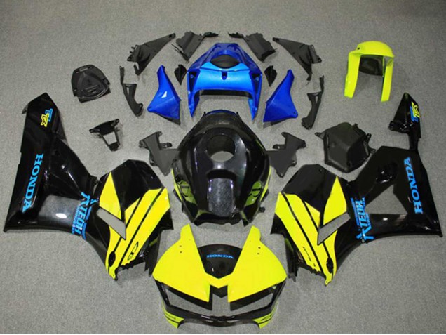 Bleu Jaune Noir Brillant Carénage Moto Honda CBR600RR 2013-2023