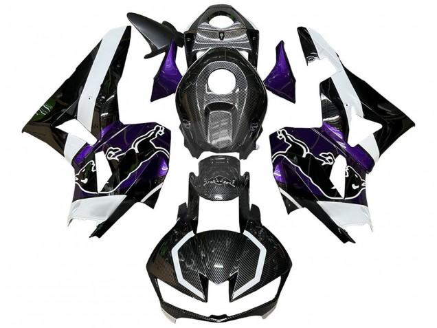 Noir Fibre de Carbone Blanc Violet Red Bull Carénage Moto Honda CBR600RR 2013-2023