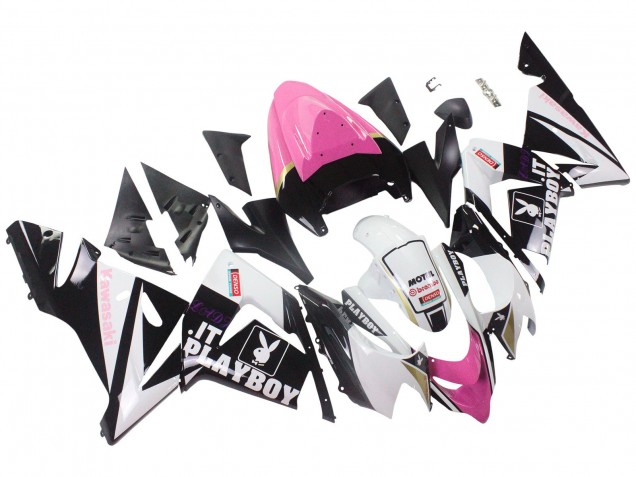 Noir Rose Blanc Playboy Motul Carénage Moto Kawasaki ZX10R 2004-2005