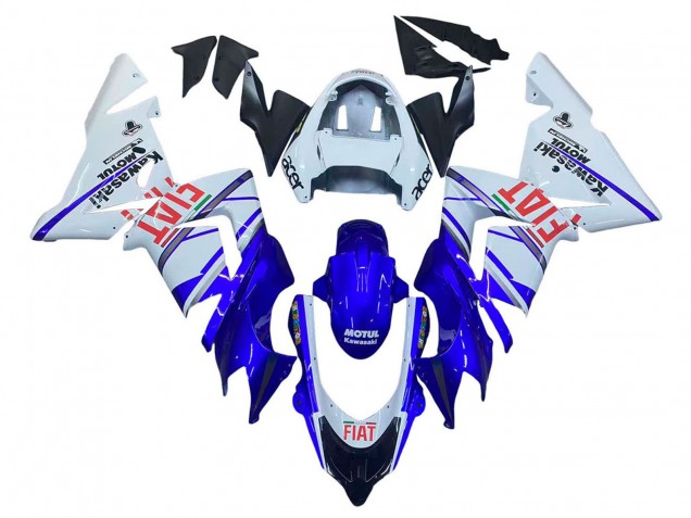 Bleu Brillant Blanc Fiat Motul Carénage Moto Kawasaki ZX10R 2004-2005