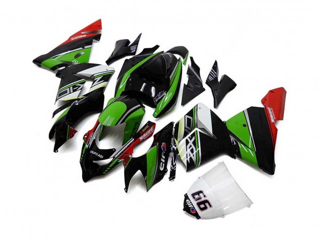 Blanc Noir Vert Elf Carénage Moto Kawasaki ZX10R 2004-2005