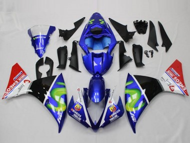 Bleu Blanc Rouge Noir Brillant Vert ENEOS Yamalube Carénage Moto Yamaha YZF R1 2012-2014 Pas Chère