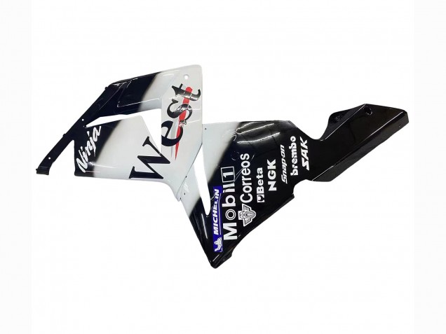 Blanc Noir West Ninja Carénage Moto Kawasaki ZX10R 2004-2005