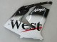 Blanc Noir West Ninja Carénage Moto Kawasaki ZX10R 2004-2005