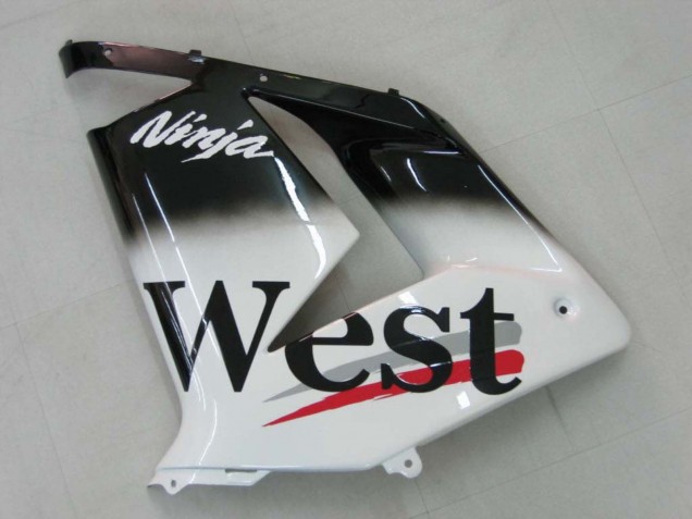 Blanc Noir West Ninja Carénage Moto Kawasaki ZX10R 2004-2005