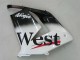 Blanc Noir West Ninja Carénage Moto Kawasaki ZX10R 2004-2005