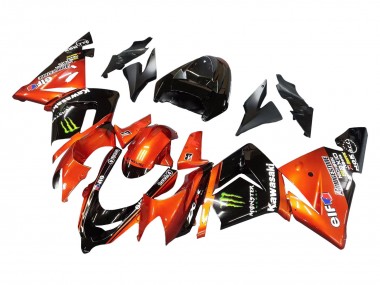 Burnt Orange Noir Monstre Elf Carénage Moto Kawasaki ZX10R 2004-2005 Pas Chère