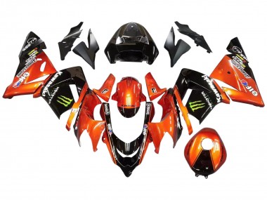 Burnt Orange Noir Monstre Elf Carénage Moto Kawasaki ZX10R 2004-2005 Pas Chère