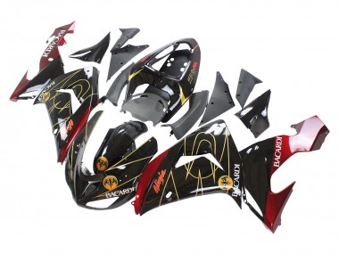 Noir Rouge Or BACARDI Carénage Moto Kawasaki ZX10R 2006-2007 Pas Chère