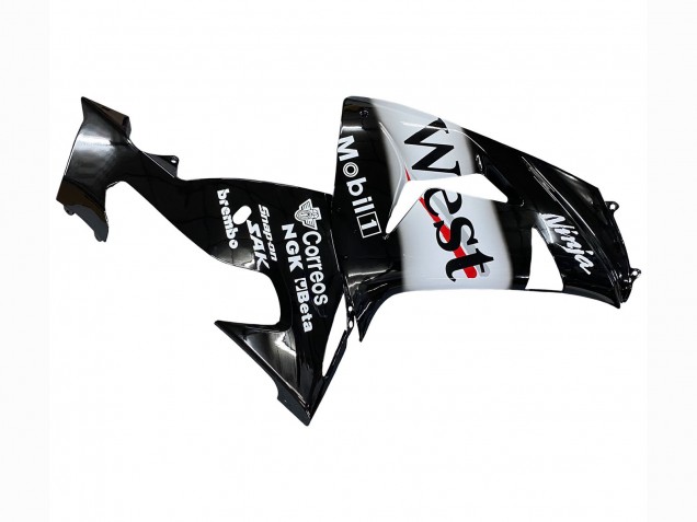 Noir Brillant Blanc West Carénage Moto Kawasaki ZX10R 2006-2007
