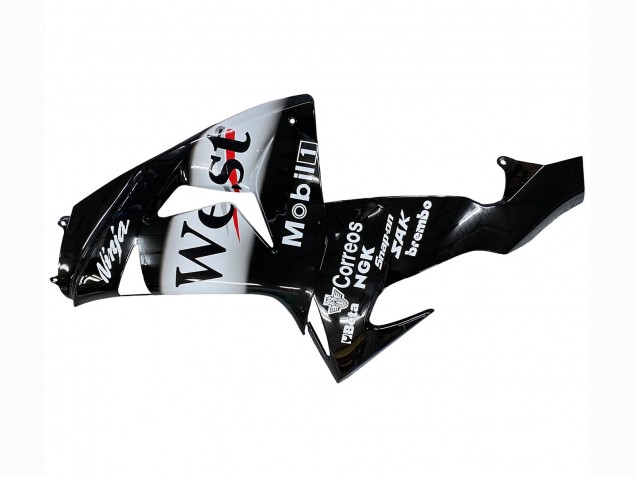 Noir Brillant Blanc West Carénage Moto Kawasaki ZX10R 2006-2007
