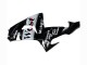 Noir Brillant Blanc West Carénage Moto Kawasaki ZX10R 2006-2007