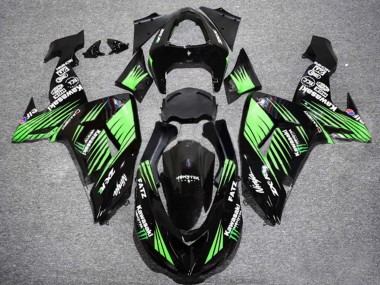 Noir Brillant Vert Carénage Moto Kawasaki ZX10R 2006-2007 Pas Chère