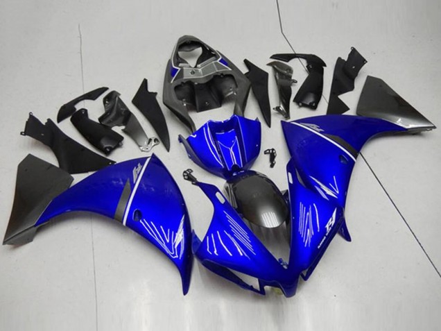Bleu Blanc Noir Brillant Carénage Moto Yamaha YZF R1 2012-2014