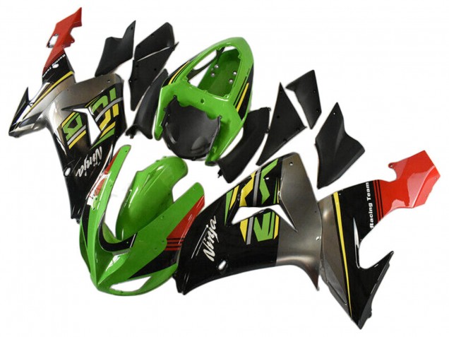 Vert Gris Rouge Noir Jaune Carénage Moto Kawasaki ZX10R 2006-2007