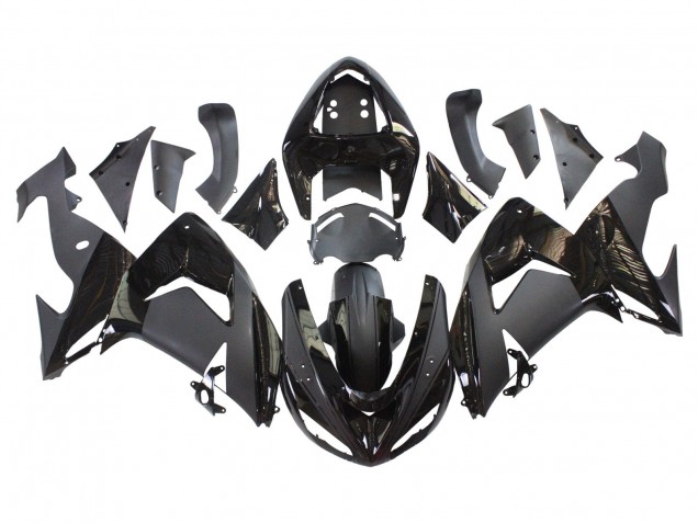 Noir Mat Noir Brillant Carénage Moto Kawasaki ZX10R 2006-2007