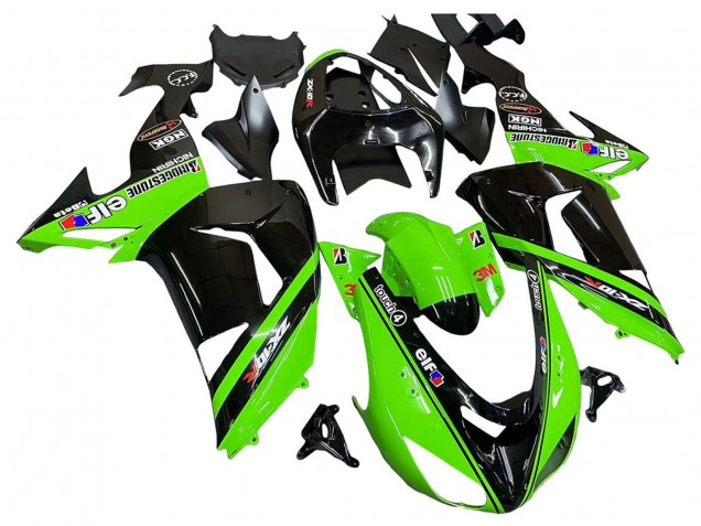 Vert Noir Elf Touch4 3M Carénage Moto Kawasaki ZX10R 2006-2007