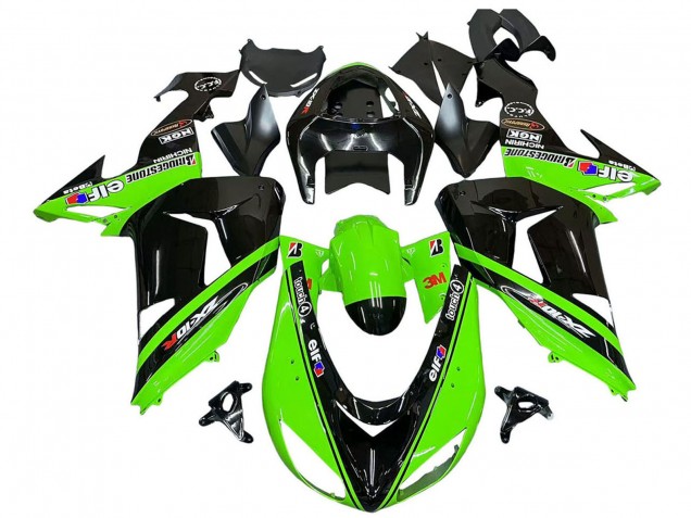 Vert Noir Elf Touch4 3M Carénage Moto Kawasaki ZX10R 2006-2007