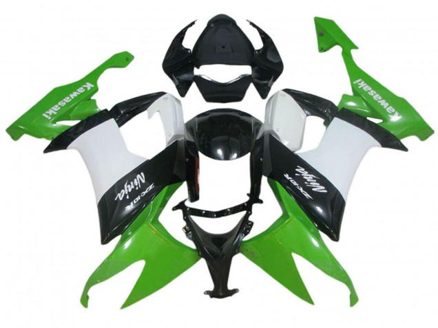 Vert Blanc Noir Carénages Moto Kawasaki ZX10R 2006-2007