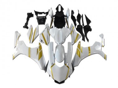 Blanc Or Carénage Moto Yamaha YZF R1 2015-2019 Pas Chère