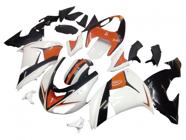 Blanc Orange Noir Carénage Moto Kawasaki ZX10R 2006-2007