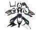Noir Brillant Blanc Vert Monstre Elf Carénage Moto Kawasaki ZX10R 2008-2010
