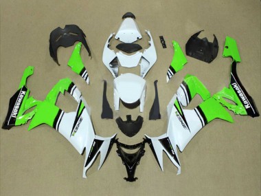Blanc Vert Noir Carénage Moto Kawasaki ZX10R 2008-2010 Pas Chère