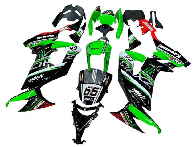 Vert Blanc Rouge Noir Monstre Elf 66 Carénage Moto Kawasaki ZX10R 2008-2010