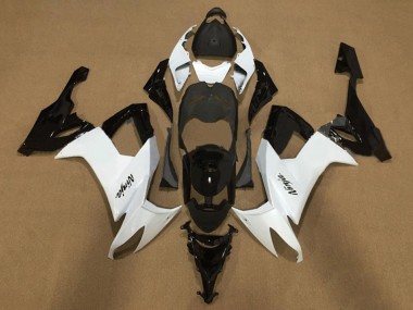 Blanc Noir Brillant Carénage Moto Kawasaki ZX10R 2008-2010 Pas Chère