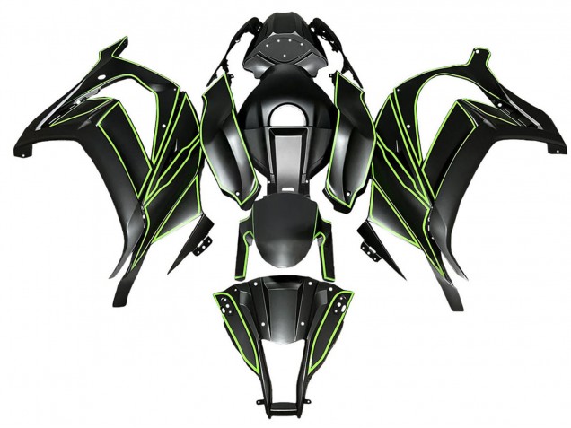 Noir Mat Vert Doubler Carénage Moto Kawasaki ZX10R 2008-2010