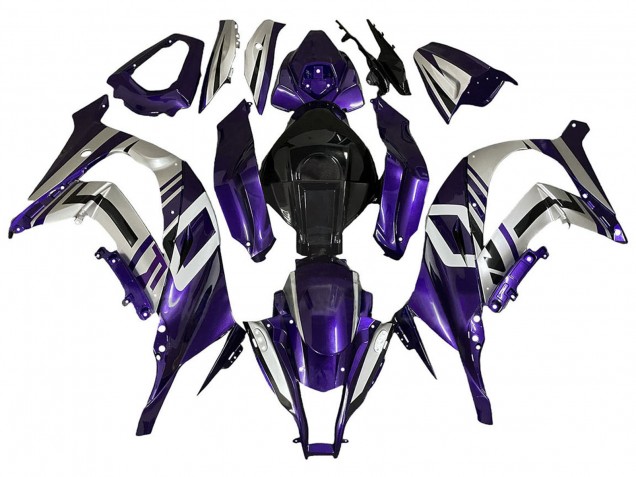 Violet Argent Noir Carénage Moto Kawasaki ZX10R 2008-2010