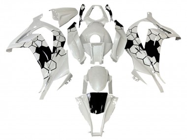 Blanc Noir Carénage Moto Kawasaki ZX10R 2008-2010 Pas Chère
