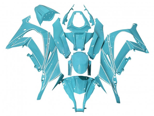 Bleu Clair Blanc Doubler Carénage Moto Kawasaki ZX10R 2008-2010