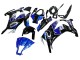 Bleu Blanc Noir Brillant Carénage Moto Kawasaki ZX10R 2011-2015