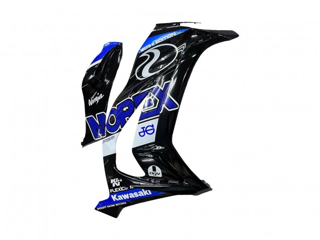 Bleu Blanc Noir Brillant Carénage Moto Kawasaki ZX10R 2011-2015