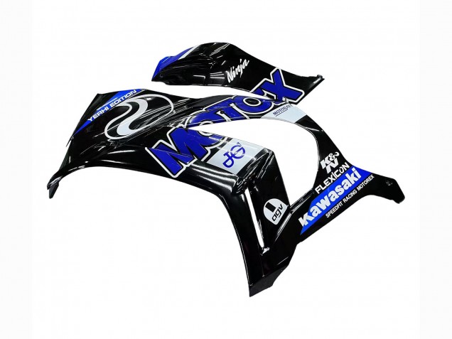 Bleu Blanc Noir Brillant Carénage Moto Kawasaki ZX10R 2011-2015