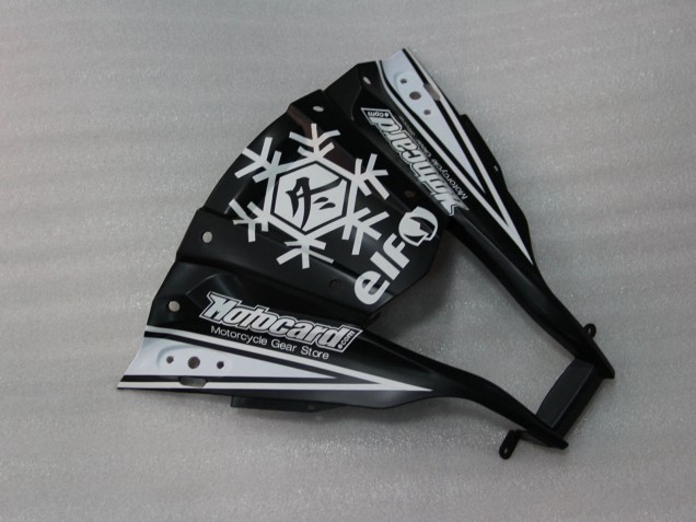 Noir Brillant Blanc Elf Neige Décalque Carénage Moto Kawasaki ZX10R 2011-2015