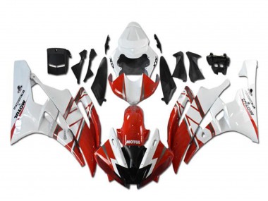 Blanc Rouge Noir Motul Michelin Carénage Moto Yamaha YZF R6 2006-2007 Pas Chère