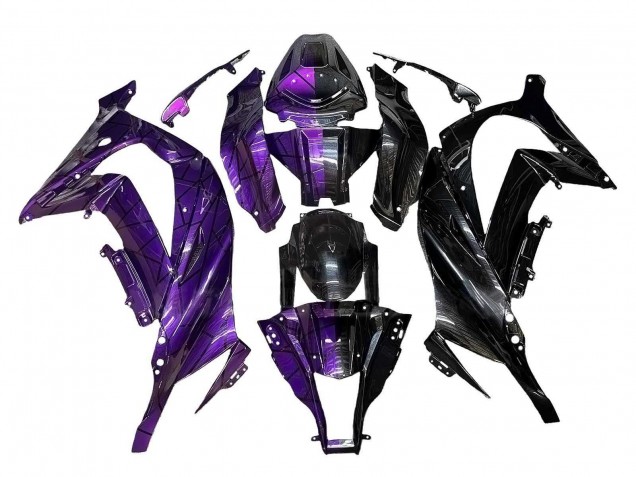 Violet Noir Carénage Moto Kawasaki ZX10R 2011-2015
