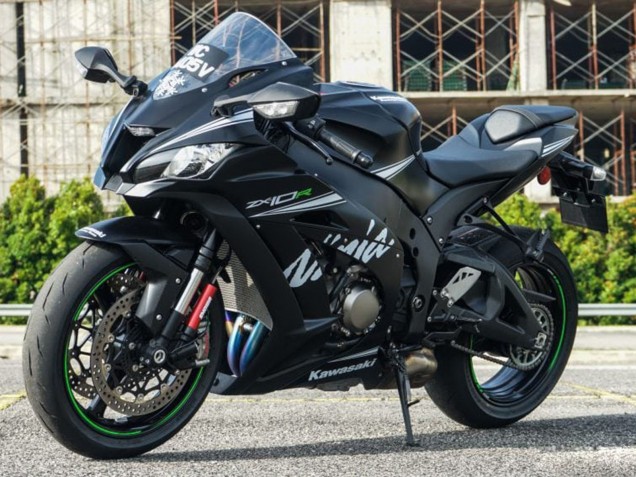 Noir Mat Blanc Vert Neige Décalque Carénage Moto Kawasaki ZX10R 2011-2015
