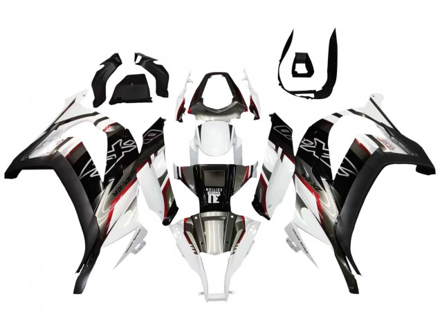 Blanc Noir Brillant Noir Mat Rouge Carénage Moto Kawasaki ZX10R 2011-2015