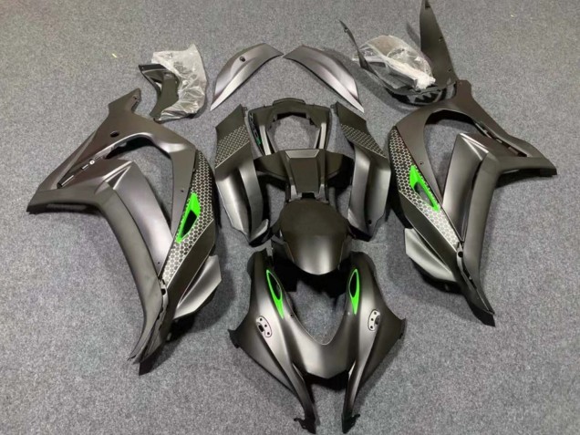 Noir Mat Vert Rayon de Miel Carénage Moto Kawasaki ZX10R 2016-2020