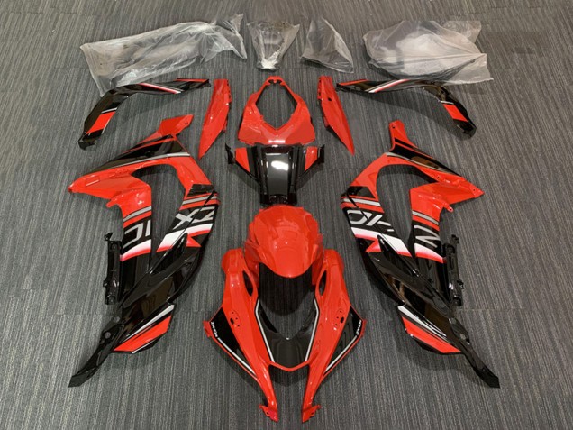 Rouge Noir Brillant Carénages Moto Kawasaki ZX10R 2016-2020