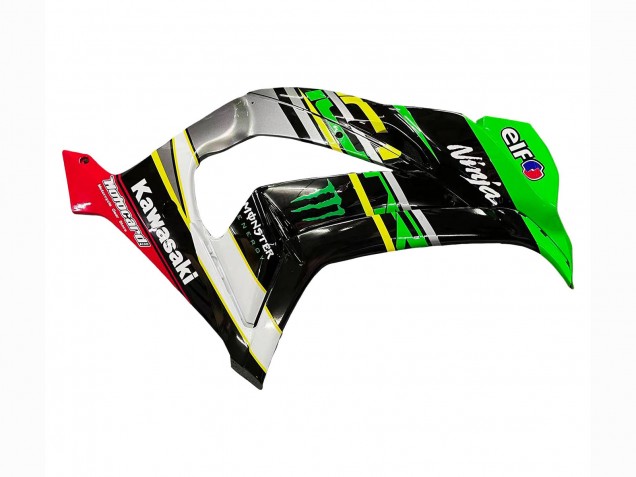 Vert Jaune Rouge Noir Elf Monstre Carénage Moto Kawasaki ZX10R 2016-2020