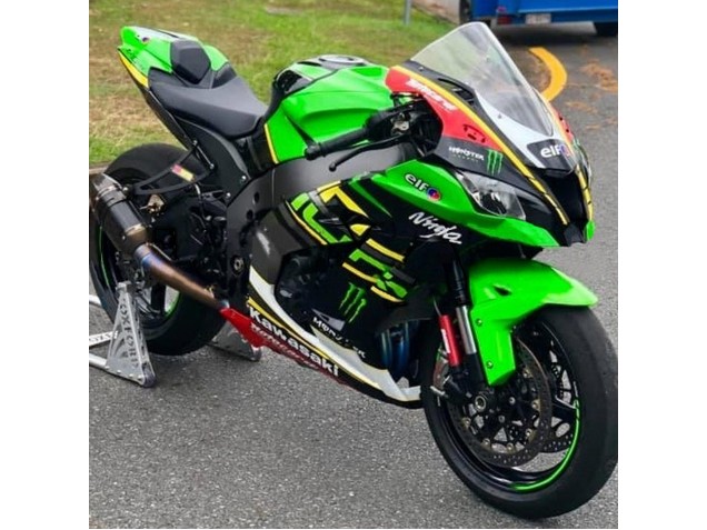 Vert Jaune Rouge Noir Elf Monstre Carénage Moto Kawasaki ZX10R 2016-2020