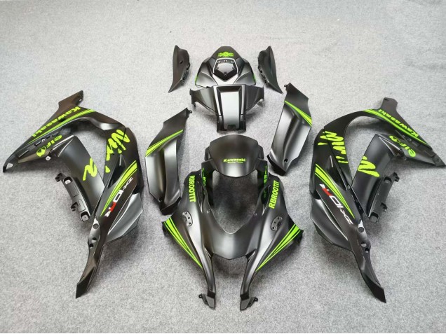 Noir Mat Vert Carénage Moto Kawasaki ZX10R 2016-2020