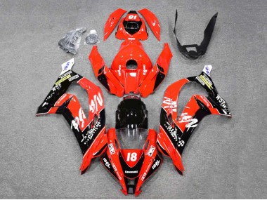 Rouge Noir Brillant Blanc Monstre 18 Carénage Moto Kawasaki ZX10R 2016-2020 Pas Chère